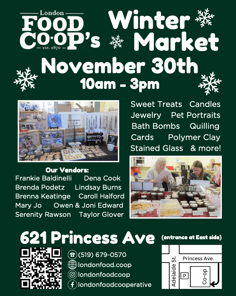 Poster for the LFC Winter Market on Nov 30th